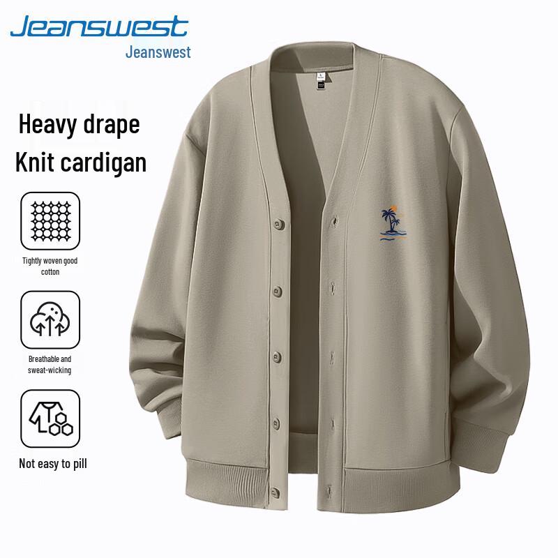 

Мужская повседневная куртка Jeanswest 2025 на осень с V-образным вырезом и застежкой на пуговицы XL