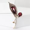 Exquisite Creative Alloy Rhinestone Tulip Brooch Retro Temperament Women'S Clothing Corsage Jewelry Pin