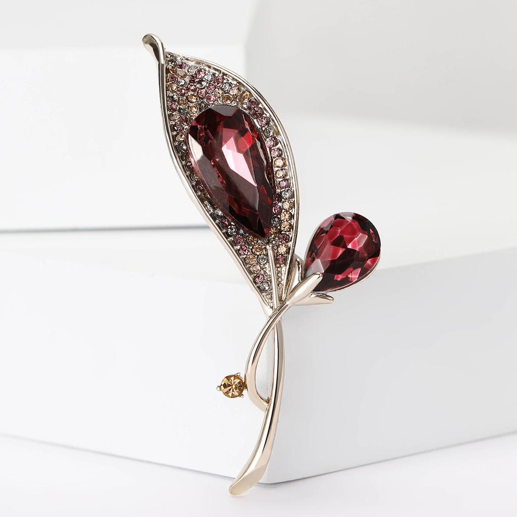 Exquisite Creative Alloy Rhinestone Tulip Brooch Retro Temperament Women'S Clothing Corsage Jewelry Pin