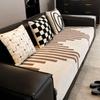 New Modern Stripe Non-slip Sofa Cover Cotton 3D Graphic Fabric Pillowcase Four Season Couch Armrest Towel Washing Cushion Home
