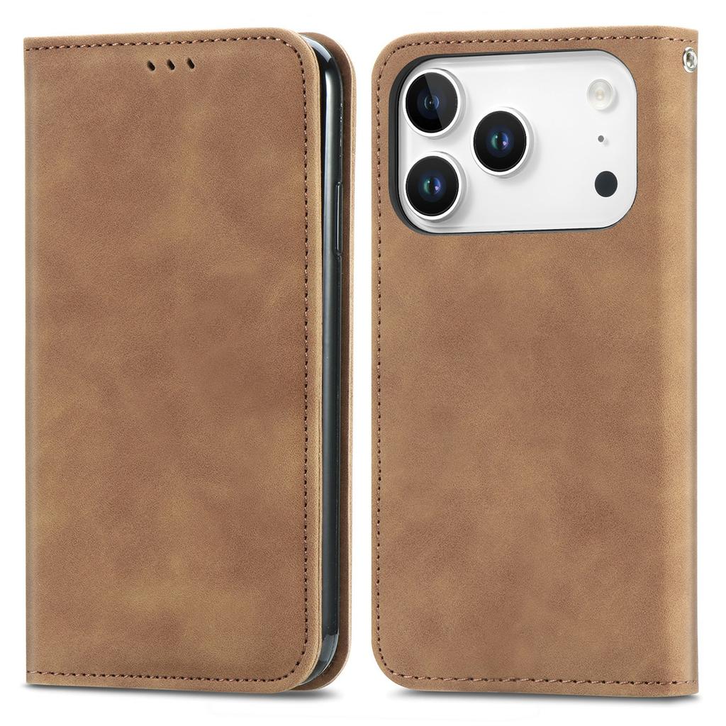For iPhone 17 Pro Max Leather Case with Card Holder Magnetic Absorption Phone Cover