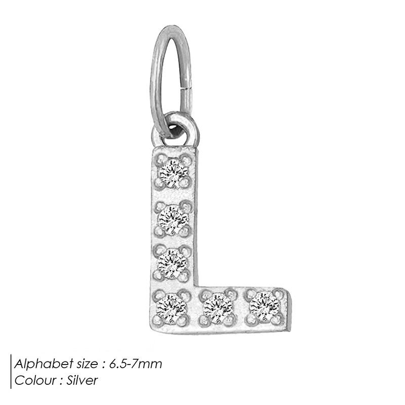 Europäischer & Amerikanischer Vollpavé Diamant Edelstahl Buchstabenanhänger mit DIY Zirkon Halskette & Armband Optionen