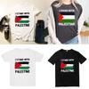 Free Palestine Men's Short Sleeve T-shirt With Round Neck Trendy Cartoon Print Polyester Fiber Teenage Style
