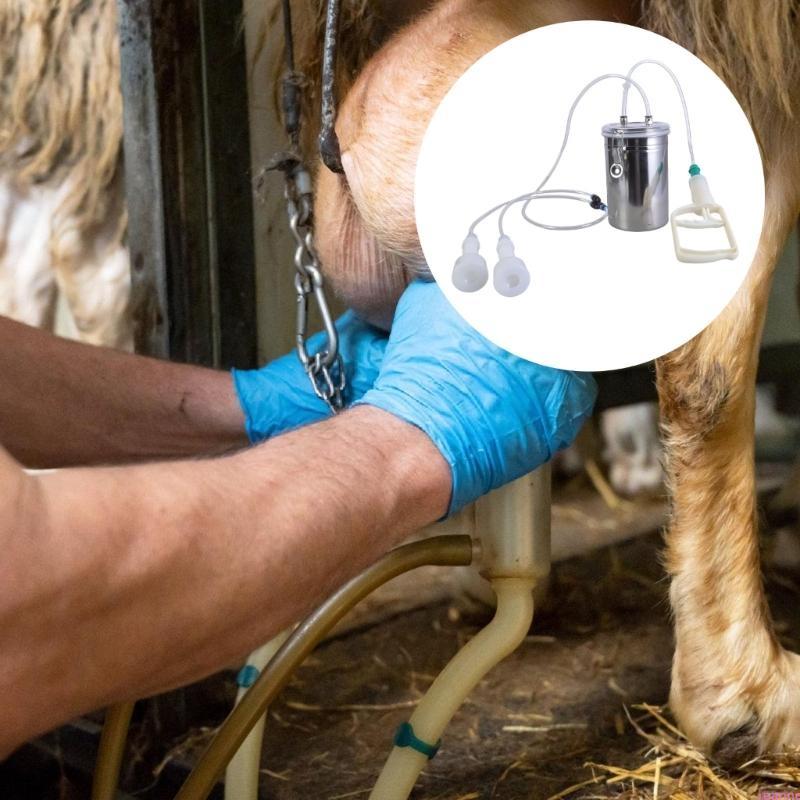 Stainless Steel Manual Milker Milking Machine Simple Operations Milking Device for Small Scale Milk Production