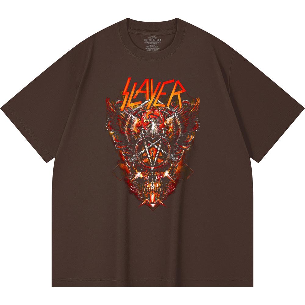 T-shirt Heavy Metal 100% Cotone 230 Gsm Stampa Band Rock Musica Popolare Unisex T-shirt Pesante in Cotone