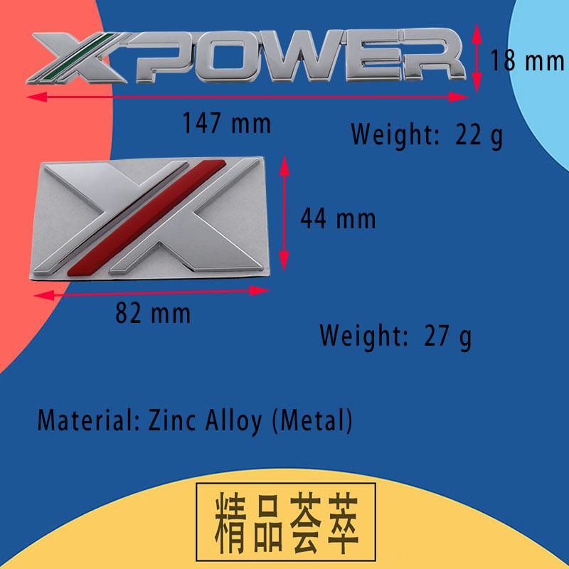 3D Car Styling X XPOWER for car Hood Fender trunk Rear Bonnet Nameplate Decal Emblem Badge Sticker