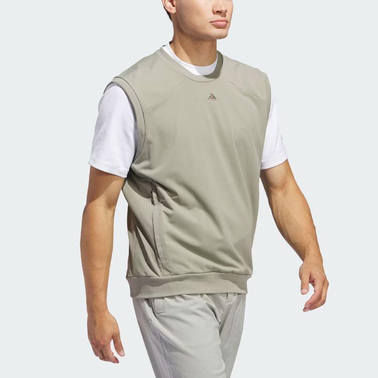 Adidas Go-To Vest Letter Pattern Print Round Neck Sleeveless Top Men Tops Pebble-Grey IU4713