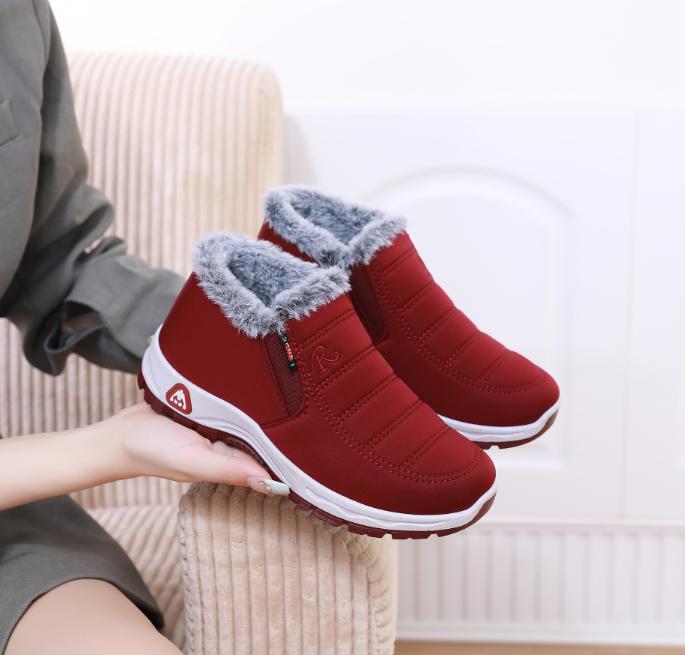 Δερμάτινες Γούνινες Μοκασίνες Γυναικεία Αθλητικά Αθλητικά Παπούτσια Ηλικιωμένη Γυναίκα Μαλακά Ζεστά Άνετα