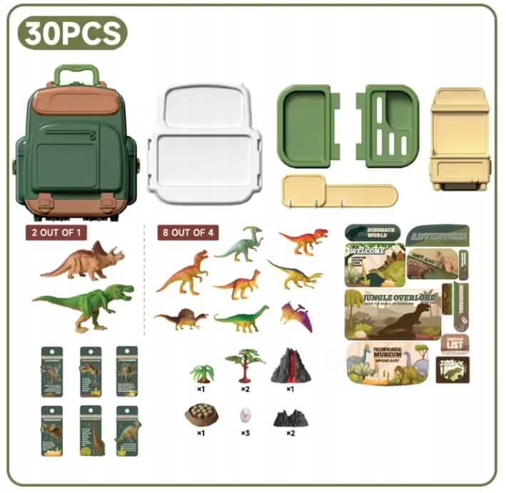 Mega Dinosaur Set with Case, Eggs, Volcano, Figures Educational Toy