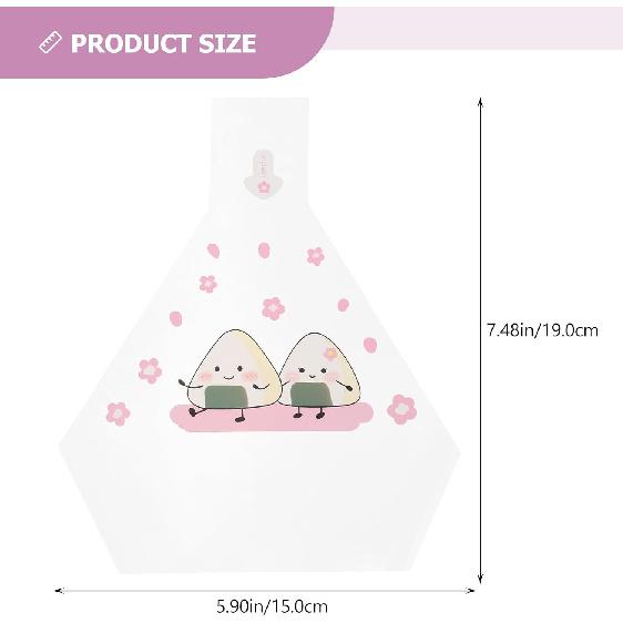 50pcs Disposable Onigiri Wrappers with Cute Pattern Easy Tear for Onigiri Rice Ball Nigiri Sushi and Triangle Kimbap