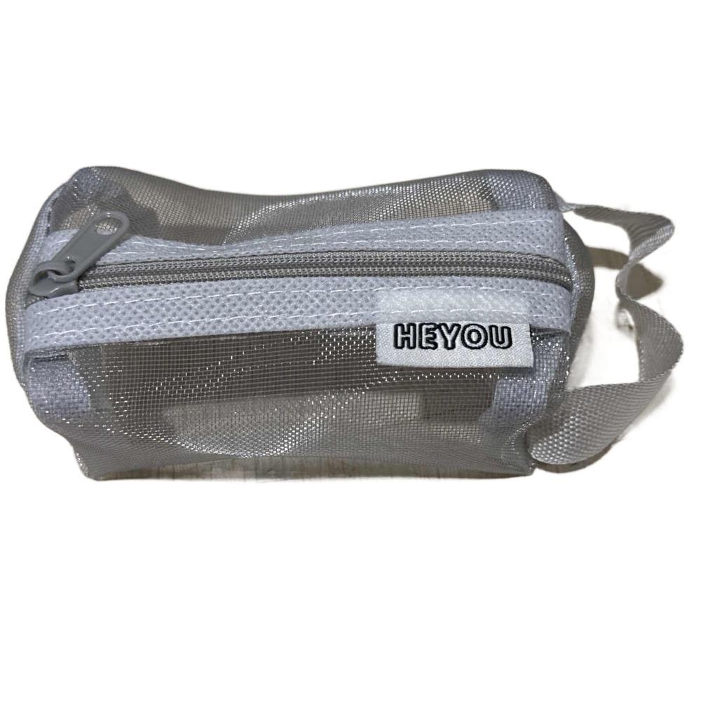 Transparent Small Coin Purse Nylon Transparent Cosmetic Bag Fashion Mesh Storage Bag Student серый