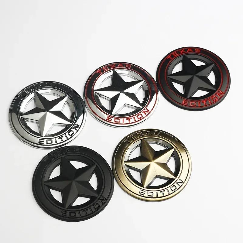 3D Metal TEXAS EDITION Shield Pentagram Star Side Fender Door Emblem Badge Car Stickers For JEEP Wrangler Liberty Grand Cherokee uy1