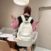 College Fashion Womens Nylon Backpack With Splicing Design And Inner Organizer For Travel
