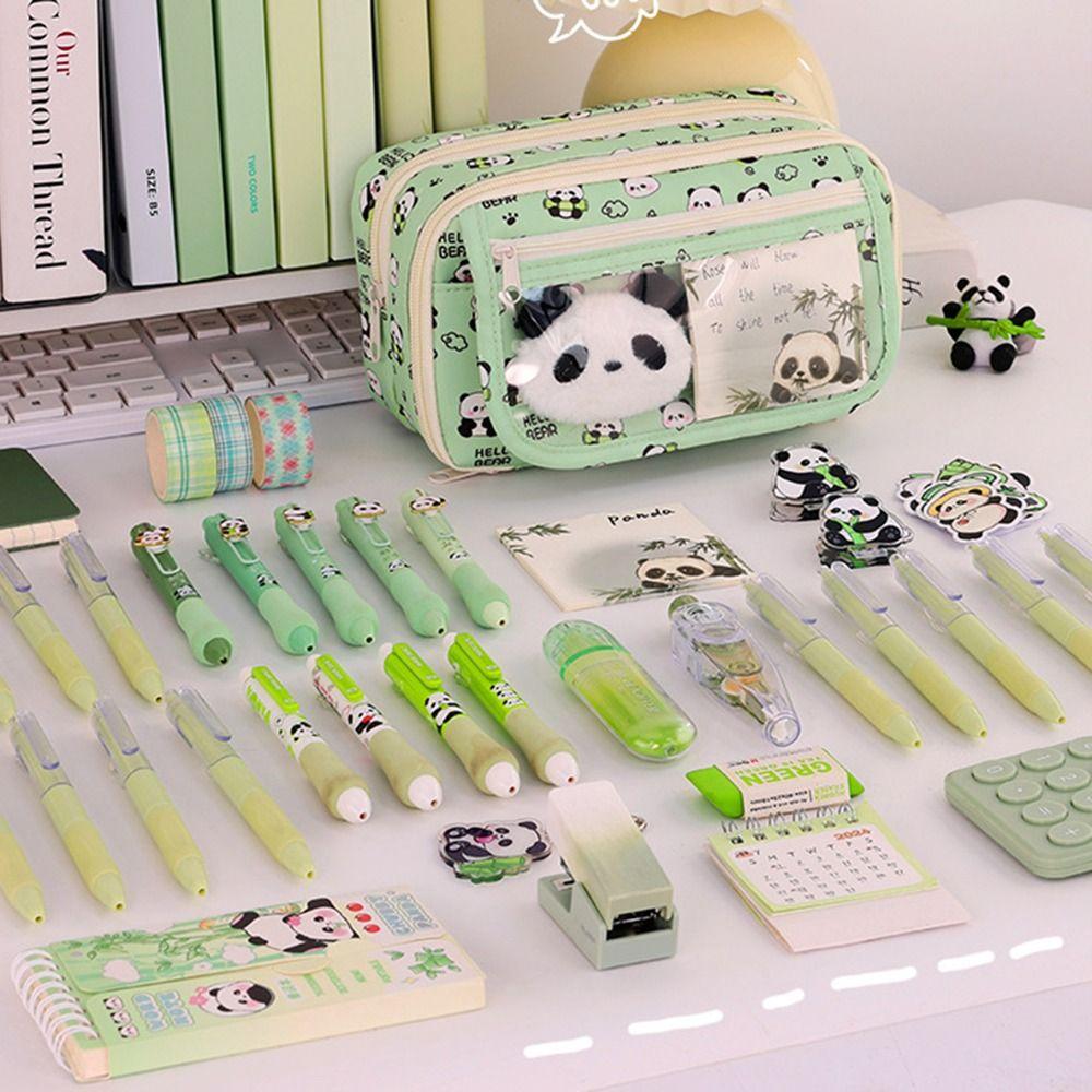 Creative Cartoon Pen Pouch Panda Zipper Pencil Pouch Capibara Pencil Bag  Student