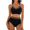 Bikini cu inserții de plasă europene și americane - Costum de baie sexy de damă, cu efect de slăbire, din două piese