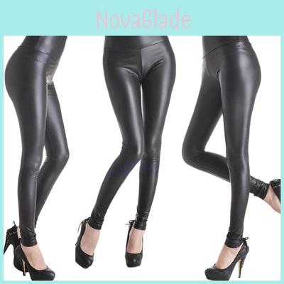 Élégant Nouveau Pour Femmes Fille Dame Pantalon Stylo en Similicuir Pantalon Slim Noir Legging Pour Tenues Chic