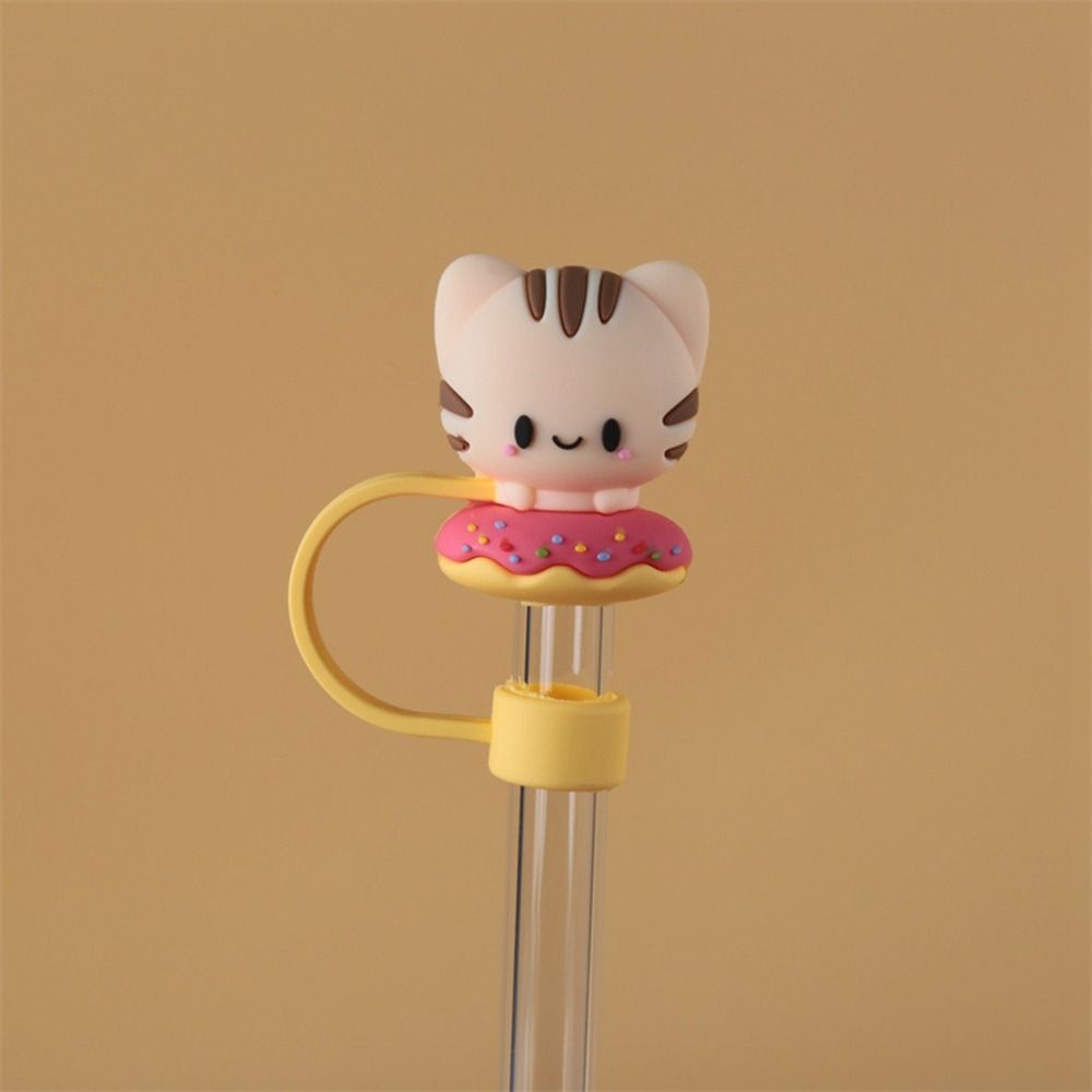 Reusable Drinking Dust Cap Cup Accessories Straw Tips Cover Creative Silicone Straw Plug  Bottle