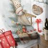 Christmas Dwarf Tree Watercolor Sheer Curtains Modern Gauze Curtain for Living Room Bedroom Voile Yarn Curtains