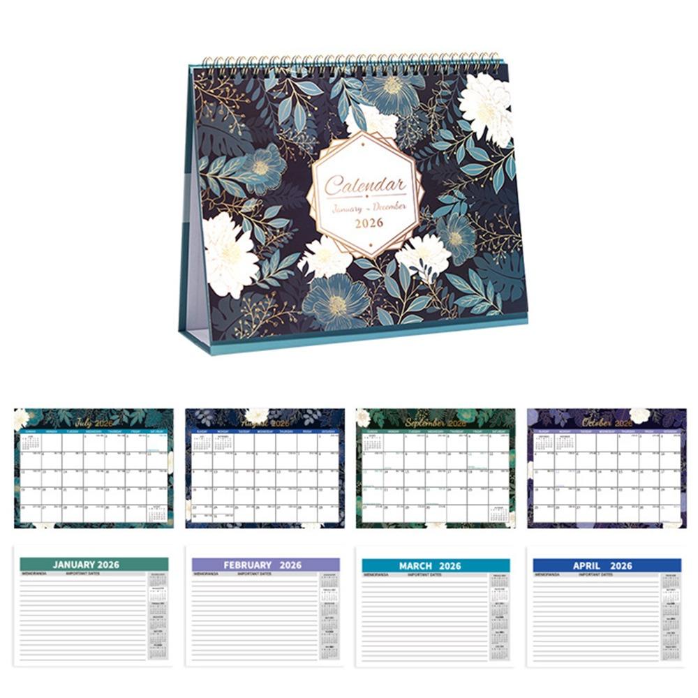 Creative 2026 Desktop Calendar Thick Paper Annual Schedule Organizer  School Office Supplies