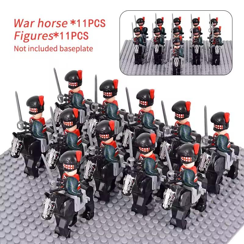 10 stücke Napoleonischen Kriege Militär Soldaten Bausteine WW2 Mini Figuren Französisch Britischen Fusilier Gewehre Waffen Spielzeug Für Kinder
