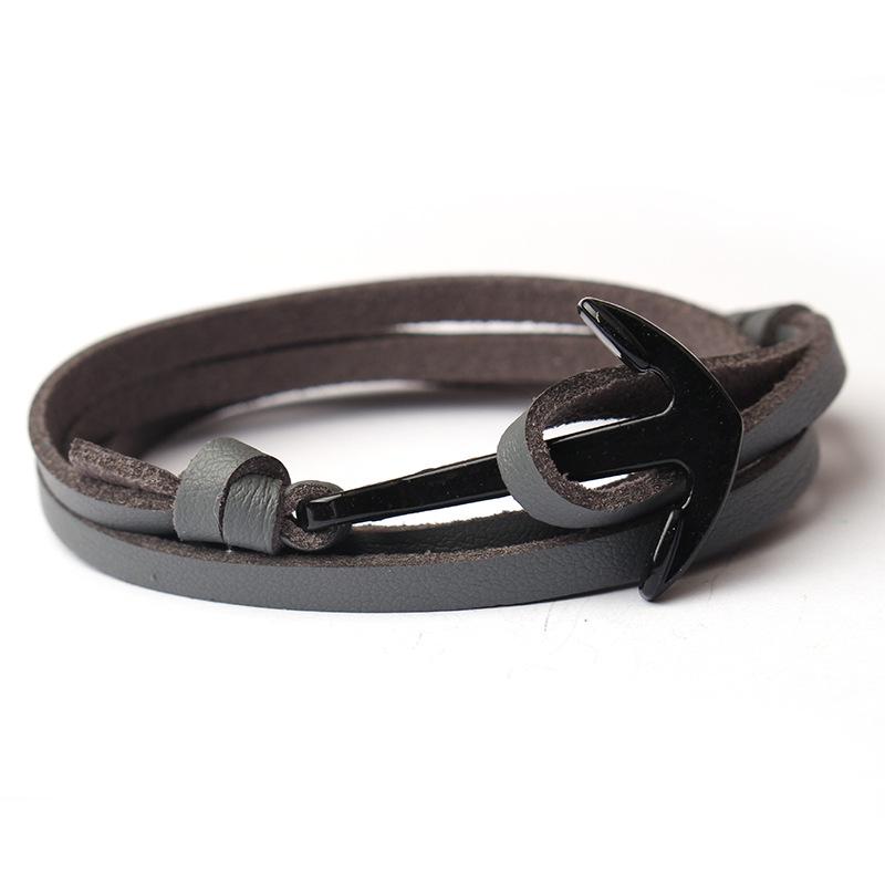 Trendiges Wikinger-Ankerarmband mit Fischhaken - Echtes Lederarmband für Paare