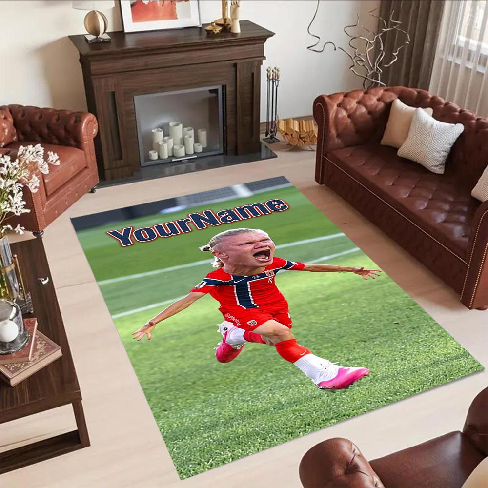Haaland 270 Customize Text Floor Mat Design for Decorate room Game Room Foyer Bedrooms Anti-slip Rug Anime Office Decor Wedding Party Gift