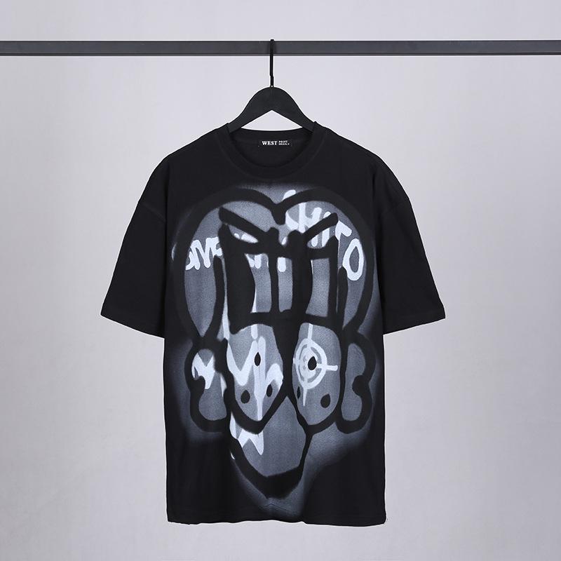 Summer Street Style Cartoon Dog Graphic Cotton Tee - Oversized, Unisex, Short-Sleeved