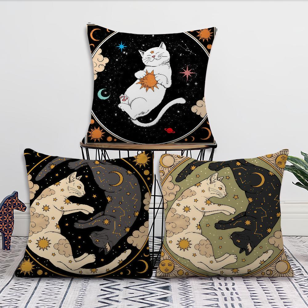 cute black cat cushion cover Pillow Cover Decoration Room Home Sofa living Office Car Nordic Simplicity