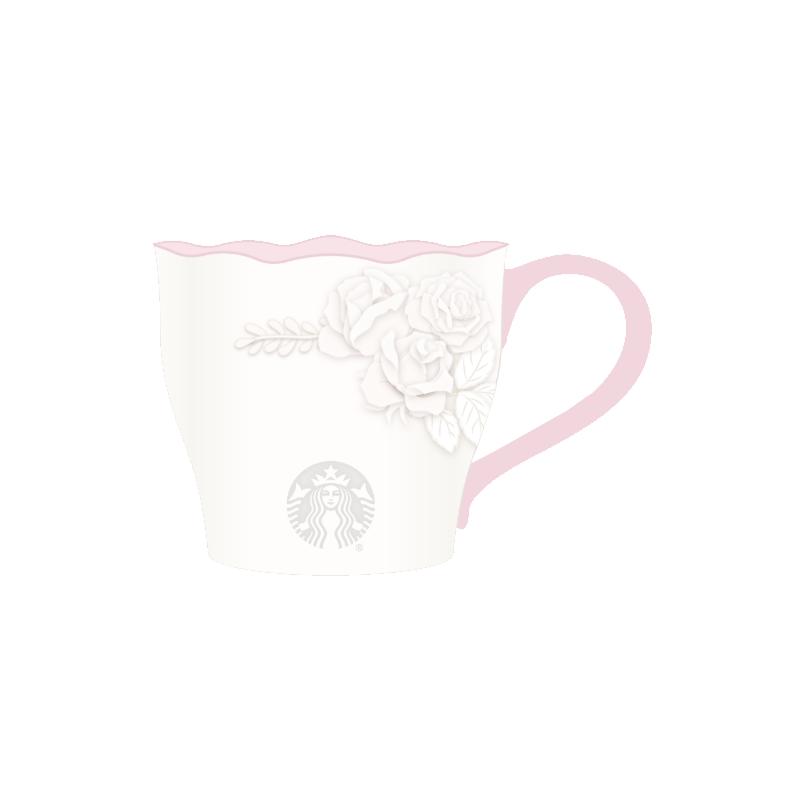 Starbucks Rose Embossed Ceramic Mug