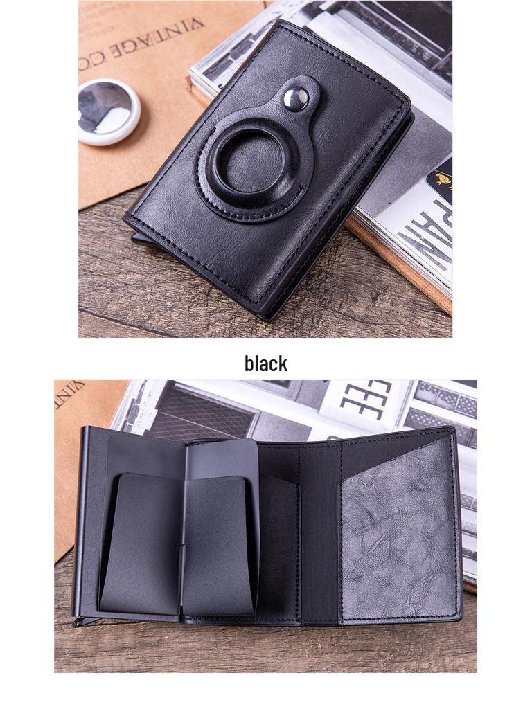 Anti-Theft RFID Aluminum & Stainless Steel Card Holder Leather Wallet.