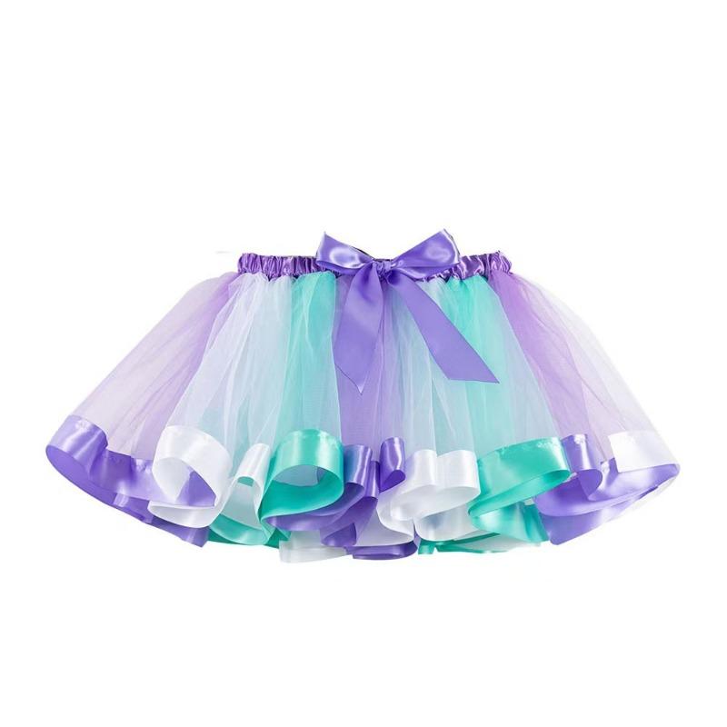 Flickor Barn Tutu Tyll Party Dans Balett Småbarn Rainbow Baby Kostym Kjol