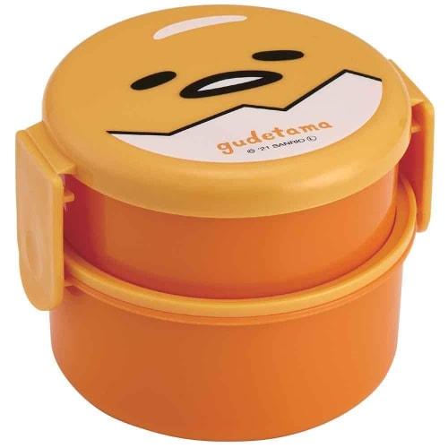 

Skater Round Lunch Box, 500ml, with Fork, Two-Tier, Made in Japan, Gudetama Face, Sanrio Design, ONWR1-A