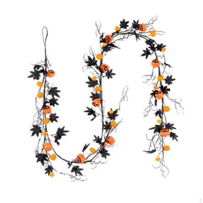 Halloweenský podzimní dýňový věnec Javorový list Závěsná liána na přední dveře pro vchodový stůl