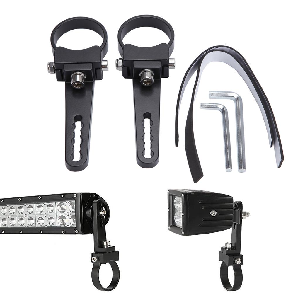 1Pair Car Led Light Bracket Driving Headlamp Holder Universal Bullbar Tube Bar Engine Hood Roof Rack Luggage Bar Lamp Clamp