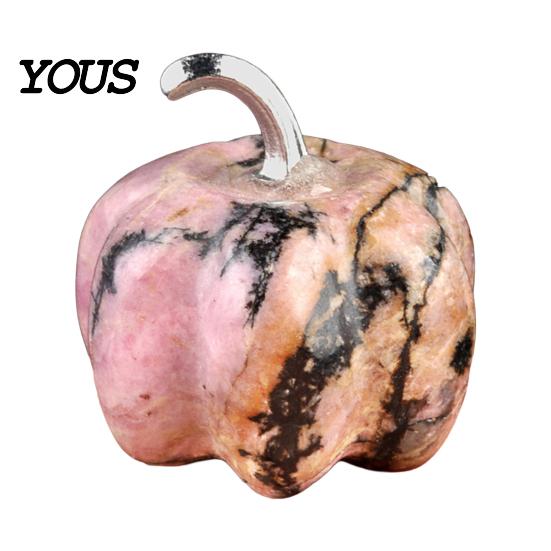 Transparent Crystal Pumpkin Charms Natural Carved Charm, Mini Gemstone Pendant Desktop Autumn Table Centerpieces for Jewelry DIY Making, Halloween