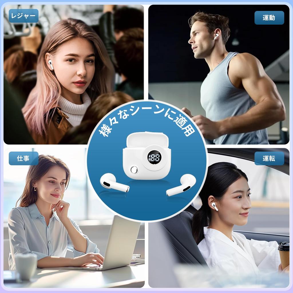 Wireless Bluetooth Earphones [2025 Retro Design] Ultra-Small, Mini Bluetooth 5.4+EDR, Hi-Fi Stereo Earphones with Battery Level Display, ENC Noise