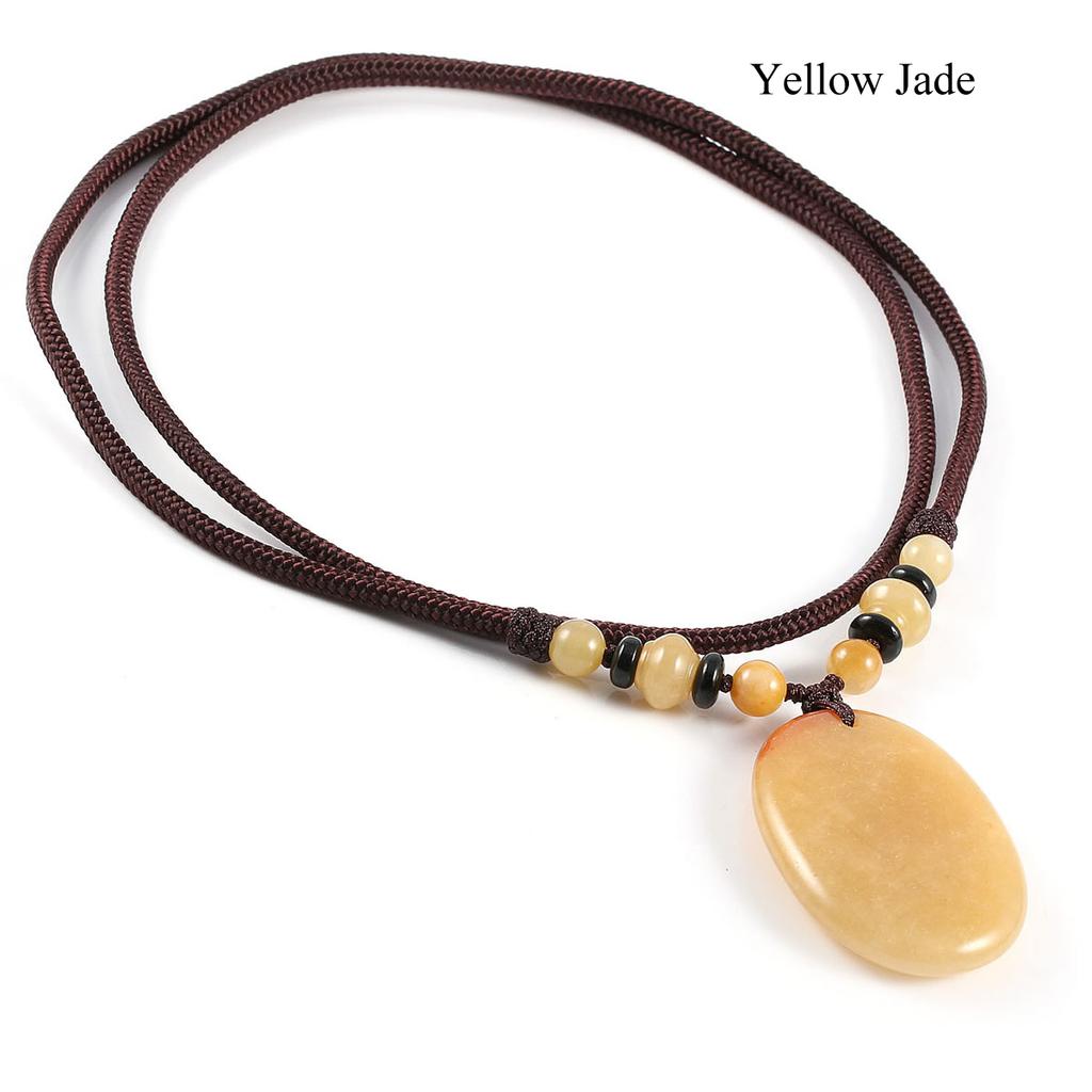 1 buc. Colier cu pandantiv oval din piatră naturală energetică, piatră prețioasă de cristal vindecător cu aura boemă, cu lanț, pentru femei, bărbați, îmbrăcăminte zilnică, bijuterii, cadouri