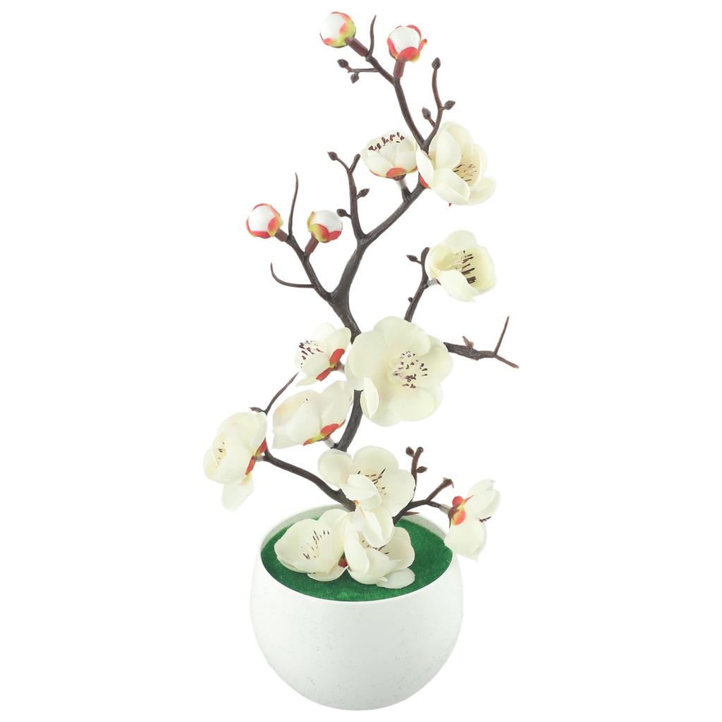 Indoor Artificial Plants Office Art Blossom Plum Bonsai