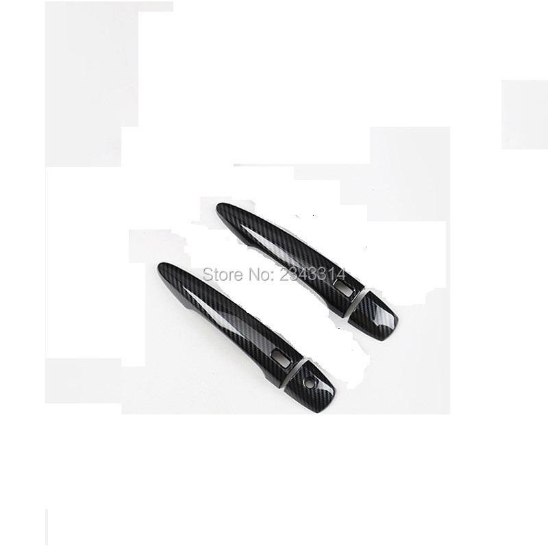 For Nissan JUKE F16   Luxurious Chrome Carbon Fiber Door Handle Covers protector Stickers Car Decal Styling Accessories