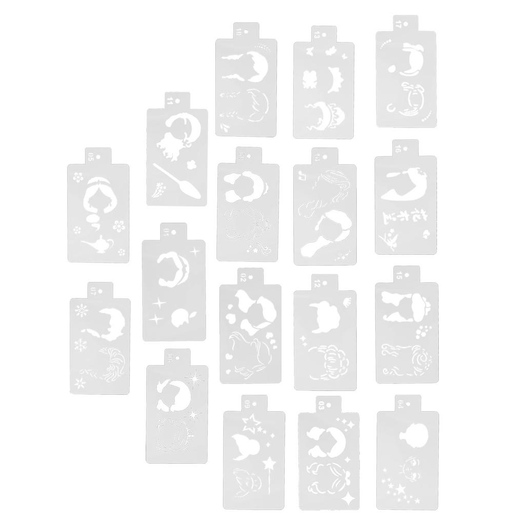 2 Sets Face Paint Stencils Professional Princess Cartoon Figure Reusable Hollow Out Body Painting Stencils