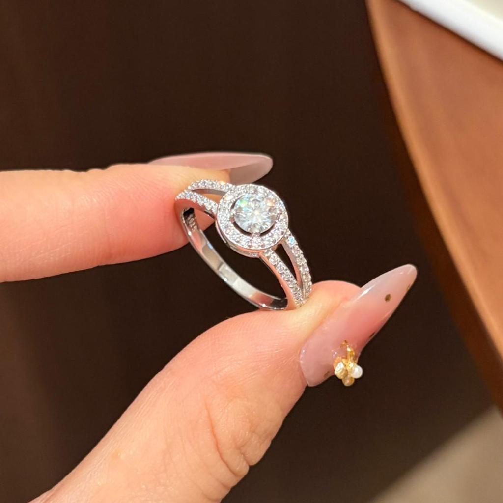 S925 Sterling Silver Moissanite Shining Planet Women's Ring