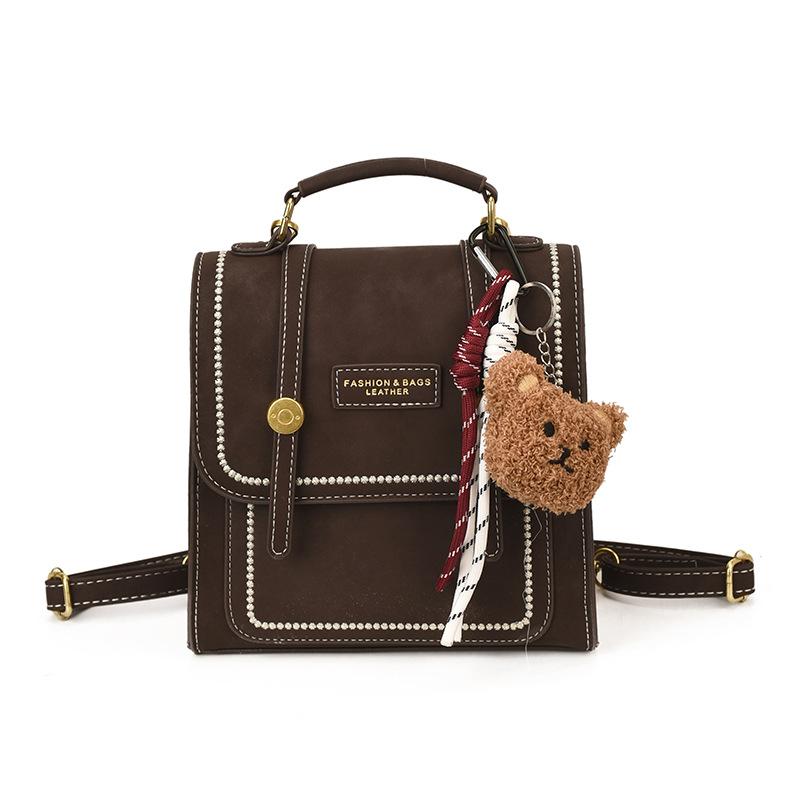 

British style backpack women s 2025 new Korean version fashion versatile shoulder messenger bag casual commuter small backpack no pendant