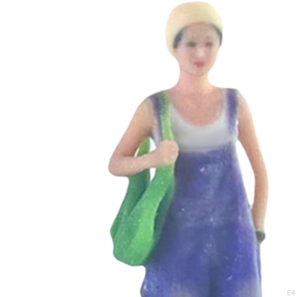 1/64 Girl Figure Dioramas Movie Props Layout Train Railway DIY Projects S Scale Micro Landscape Hand