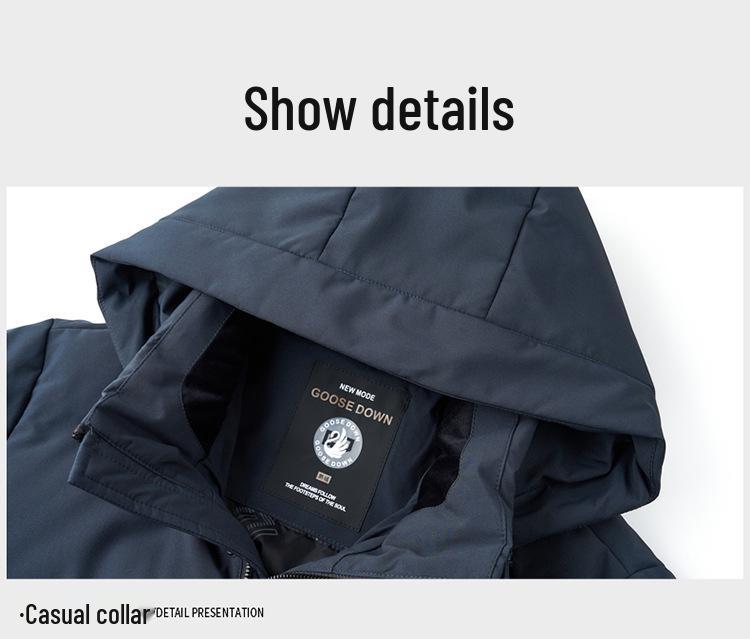 Men's Winter Goose Down Hooded Jacket - Stylish & Trendy 90% White Goose Down Filling