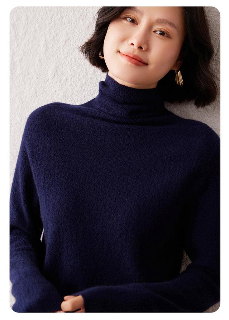 Women's Twelve-Needle Turtleneck Cashmere Sweater - Versatile Autumn/Winter High-End Base Layer