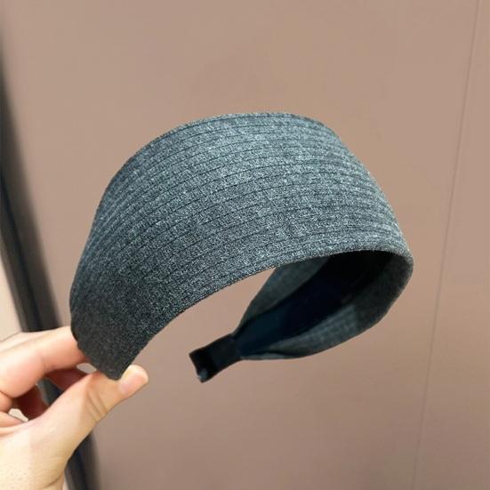 Damen-Stirnband Vertikale Grubenstruktur Weicher Stoff Breiter Haarreif Herbst Winter Make-up Gesicht Waschen Haaraccessoire