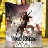 Custom Name Tomb Raider Theme Printed Blanket - Perfect for Couch, Bed, Travel & Outdoor Use | Machine Washable, Cozy & Durable.