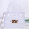 girls Grid Mini Crossbody Fresh Sweet PVC Jelly Bag Wholesale Foreign Trade Crossbody Purse With Lock Buckle Chain Candy Color
