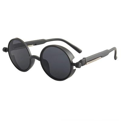 Steampunk-Sonnenbrille für Herren und Damen, klassischer Gothic-Luxusdesigner, hochwertige Retro-Sonnenbrille mit rundem PC-Rahmen
