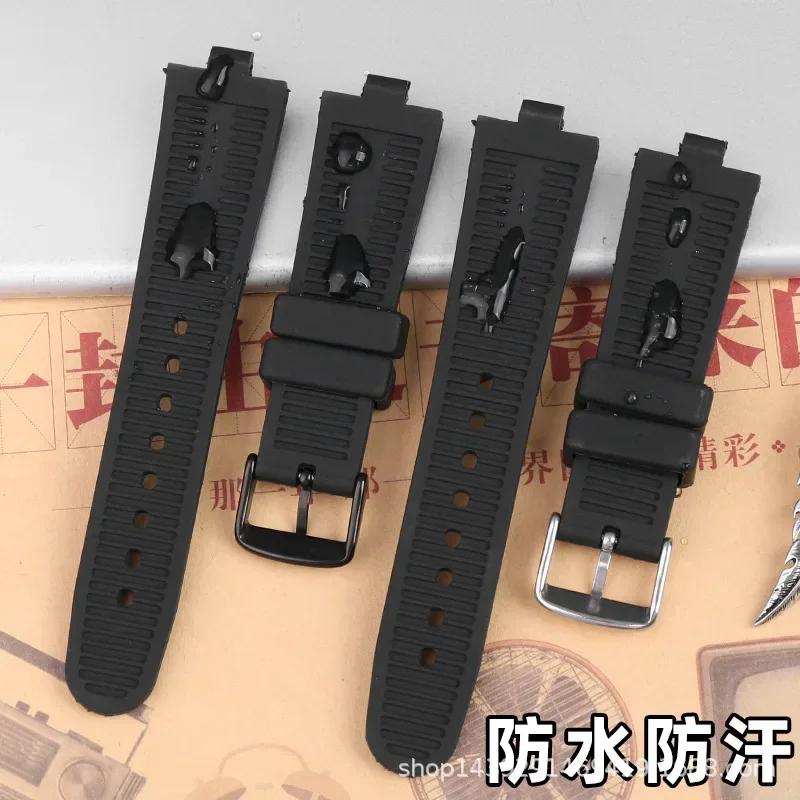 Für Bulgari DIAGONO Serie erhöhte Kante Uhrenarmband wasserdichtes Silikon-Uhrenarmband schwarzes Uhrenzubehör 22 * 7mm